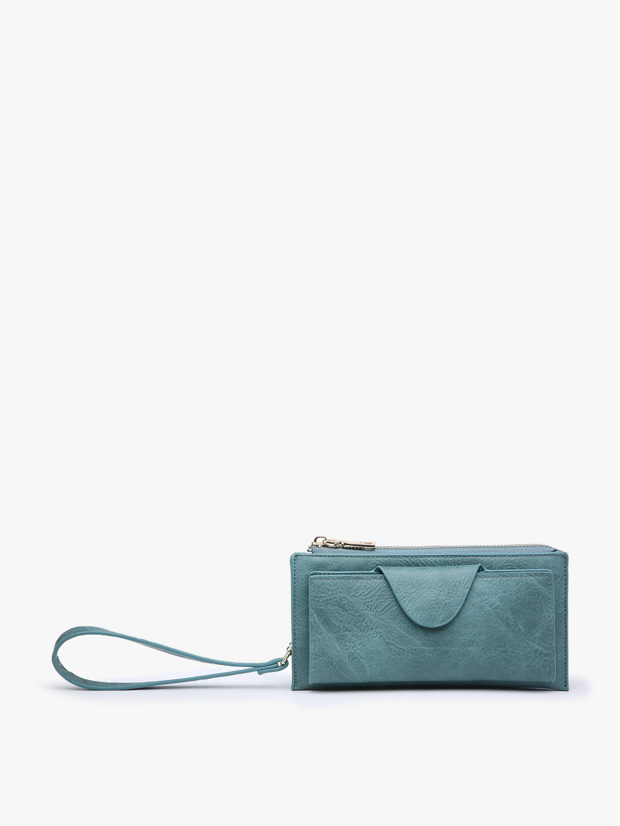 Kyla RFID Wallet w/ Snap Closure and Zip Change Pocket - Teal