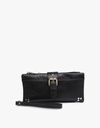 Cadence Buckle Wallet/Clutch with Zip Top - Black