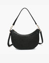 Daisy Half Moon Crossbody - Black