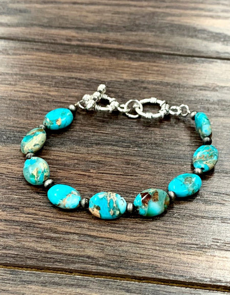 Western Oval Gemstone Adjustable Bracelet