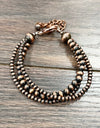 Copper Western Bead Strand Adjustable Bracelet