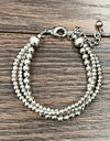 Silver Western Bead Strand Adjustable Bracelet