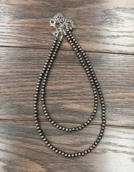 20” Polish 2-strand Navajo Bead Necklace