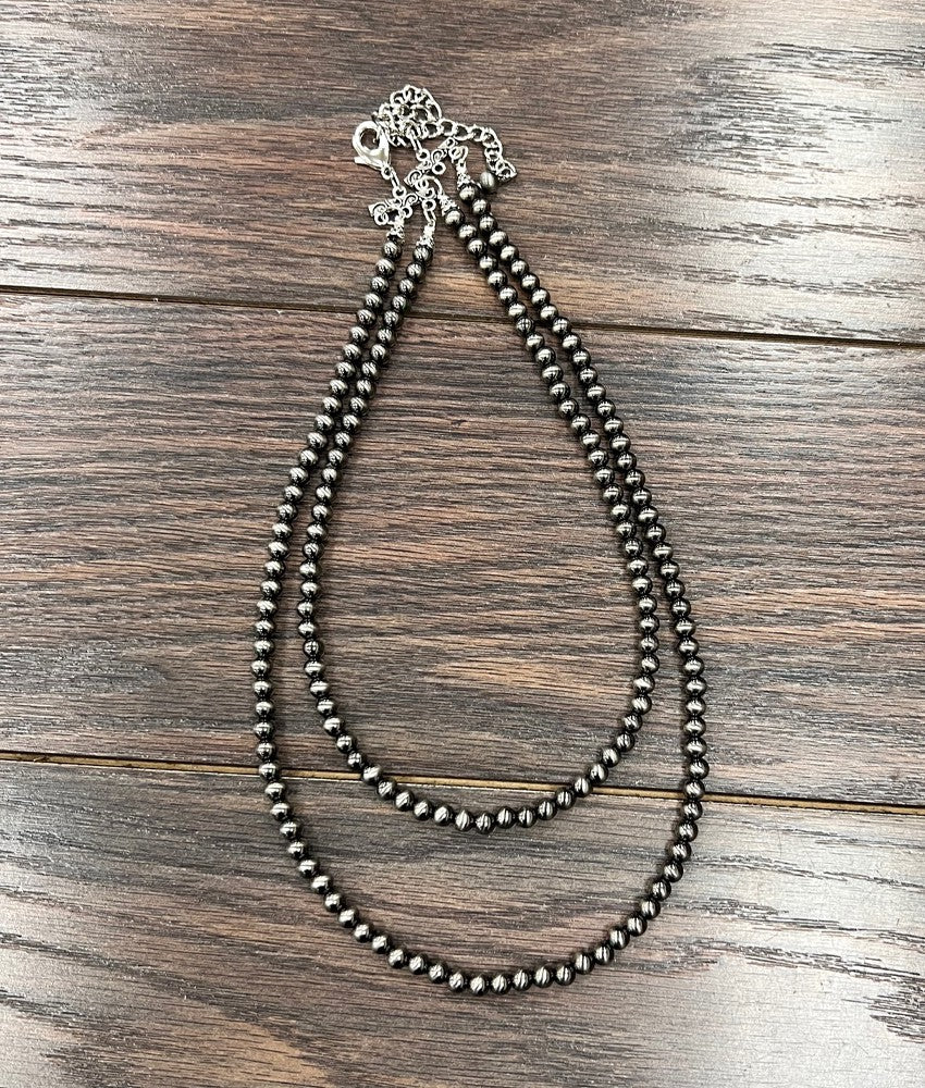 20” Polish 2-strand Navajo Bead Necklace