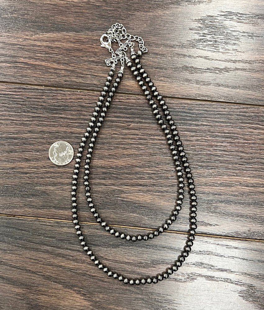 20” Polish 2-strand Navajo Bead Necklace