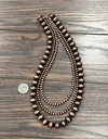 3-Strand Copper Navajo Bead Necklace 24”