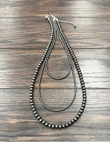Polish 3-strand 30” Navajo Bead Necklace