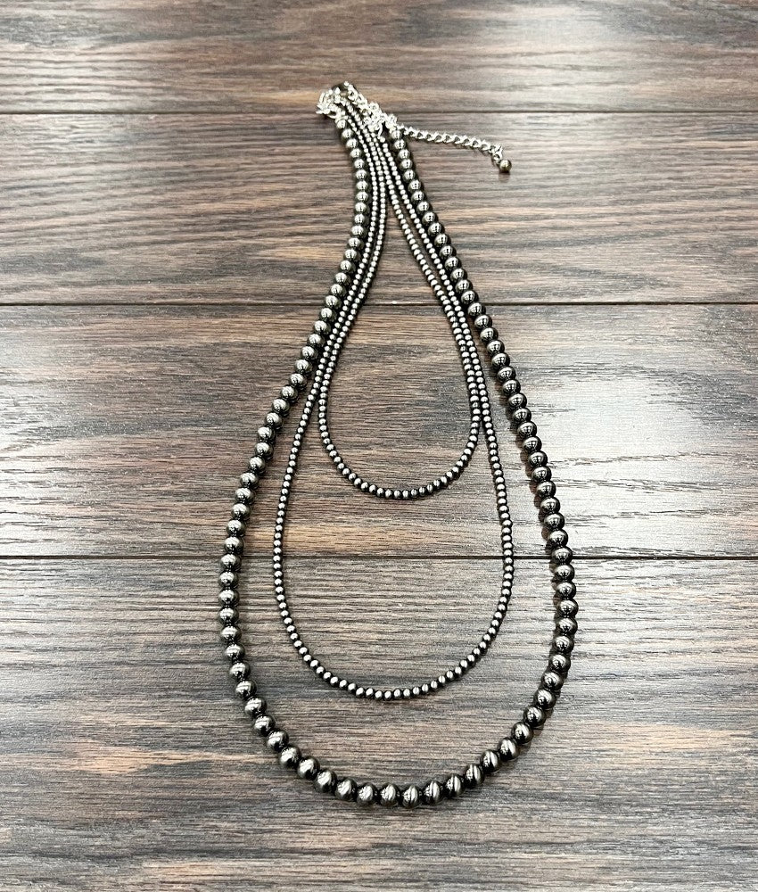 Polish 3-strand 30” Navajo Bead Necklace