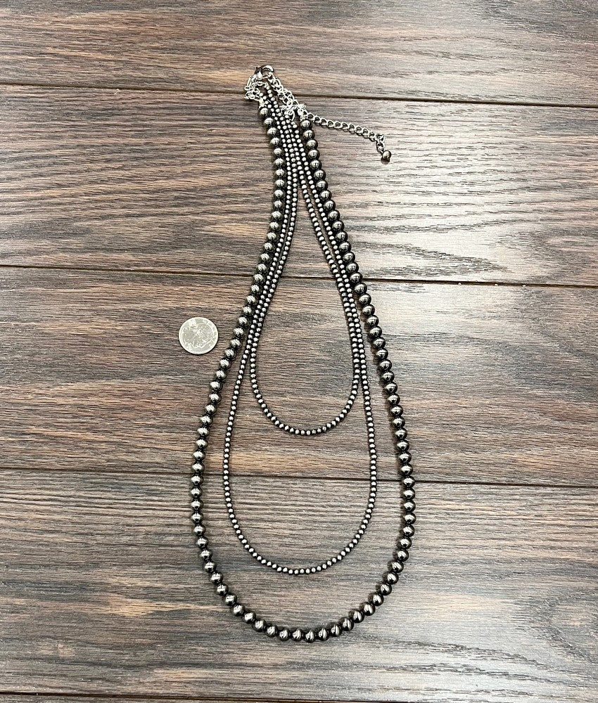 Polish 3-strand 30” Navajo Bead Necklace