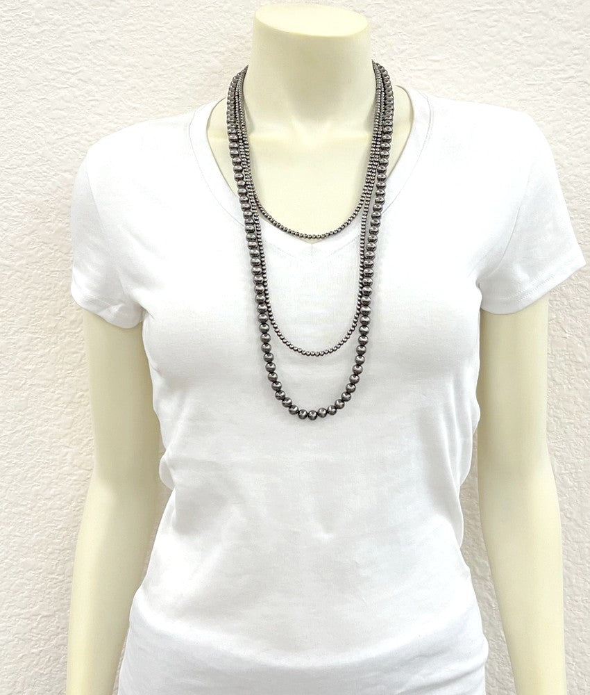 Polish 3-strand 30” Navajo Bead Necklace