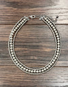 Silver 3-strand 18” Navajo Bead Necklace