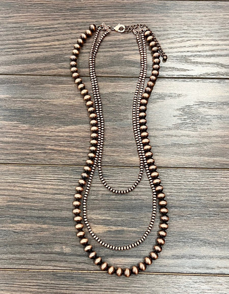 Copper 30strand 30” Navajo Bead Necklace