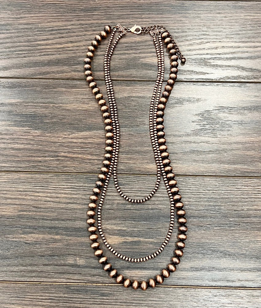 Copper 30strand 30” Navajo Bead Necklace