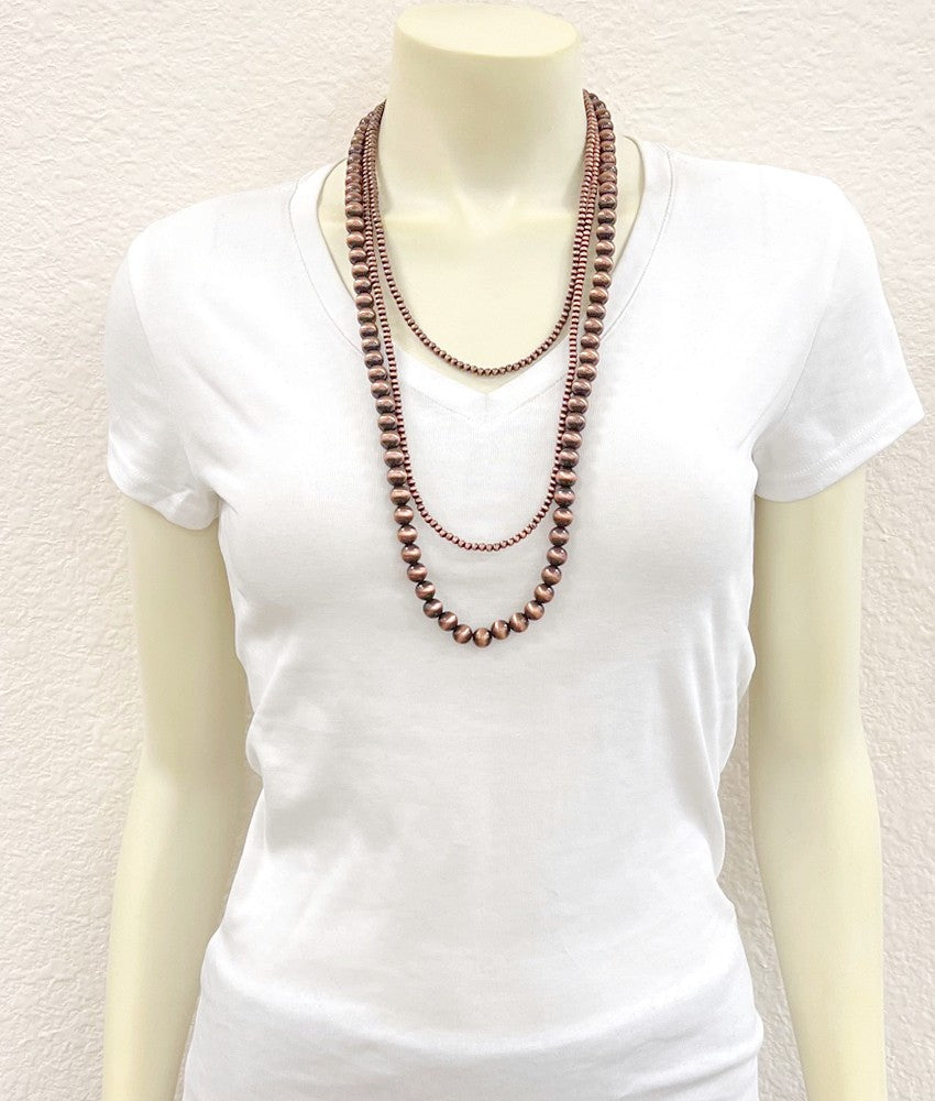 Copper 30strand 30” Navajo Bead Necklace