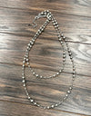 Silver 2-strand 40” Navajo Bead Necklace