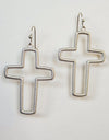 Beverly Cross Earrings - Silver