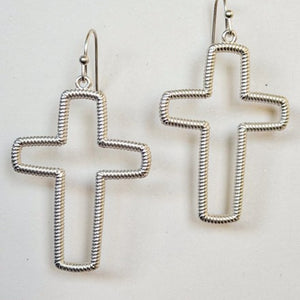 Beverly Cross Earrings - Silver