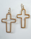 Beverly Cross Earrings - Gold
