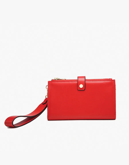 Lark Zip-Top Wallet w/ Wristlet Strap - Cherry Red