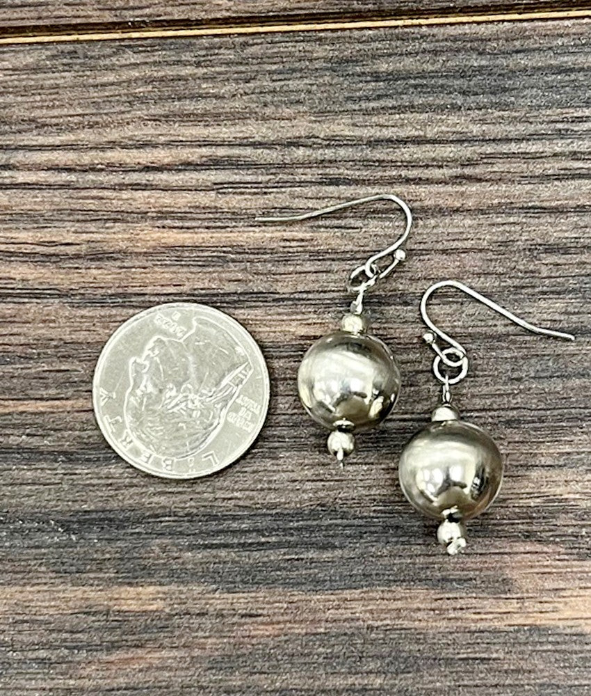 Silver Navajo Bead Earring