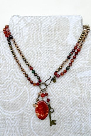 Suki  Necklace - Fire Agate