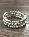 Navajo Bead Wrap Bracelet - Silver