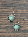 Turquoise 10MM round stone earrings