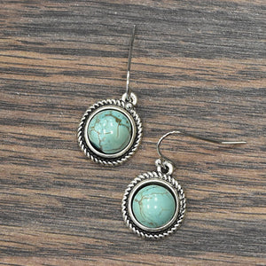 Turquoise 10MM round stone earrings