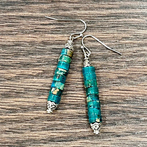 Turquoise Gemstone Drop Earrings 6mm