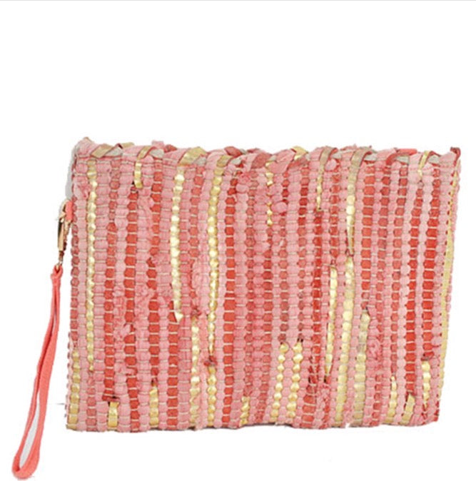 Pink Decorative Clutch Bag