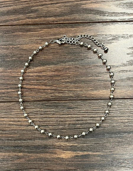 16” Silver Western Bead Necklace