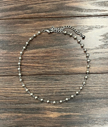 16” Silver Western Bead Necklace