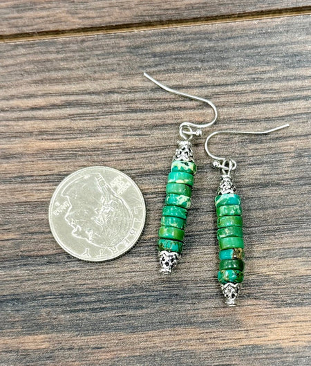 6mm Rondell Gemstone Earrings - Jasper