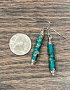 6mm Rondelle Gemstone Earrings - Turquoise