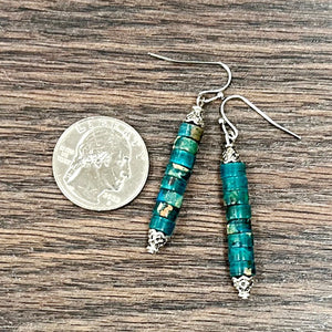 6mm Rondelle Gemstone Earrings - Turquoise