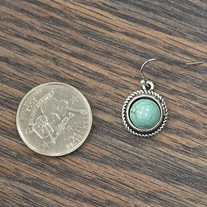 10mm Turquoise Stone Round Earrings