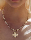 Small Cross Front Toggle Necklace