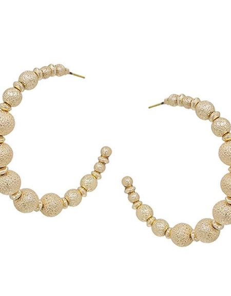 Gold multi-beads hoop earrings