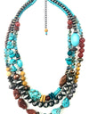 Chunky bead 3-strand necklace
