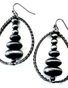 Roped Teardrop Hoop Earring with Navajo Beads