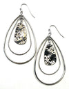 Double Teardrop Hoops with Hammered Silver Paddles
