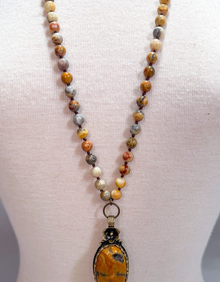 Florette Necklace - Crazy Agate