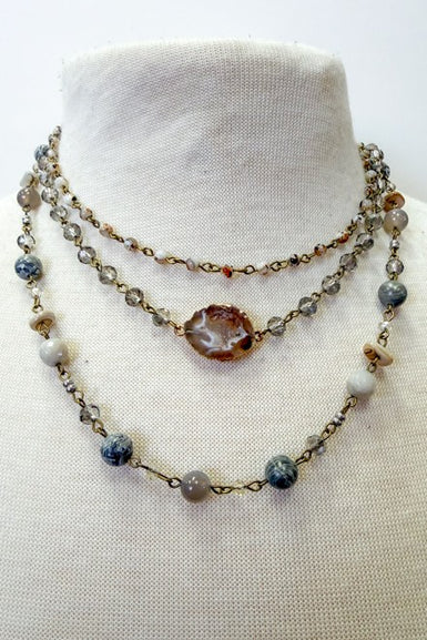 Florence Short Necklace - Gray
