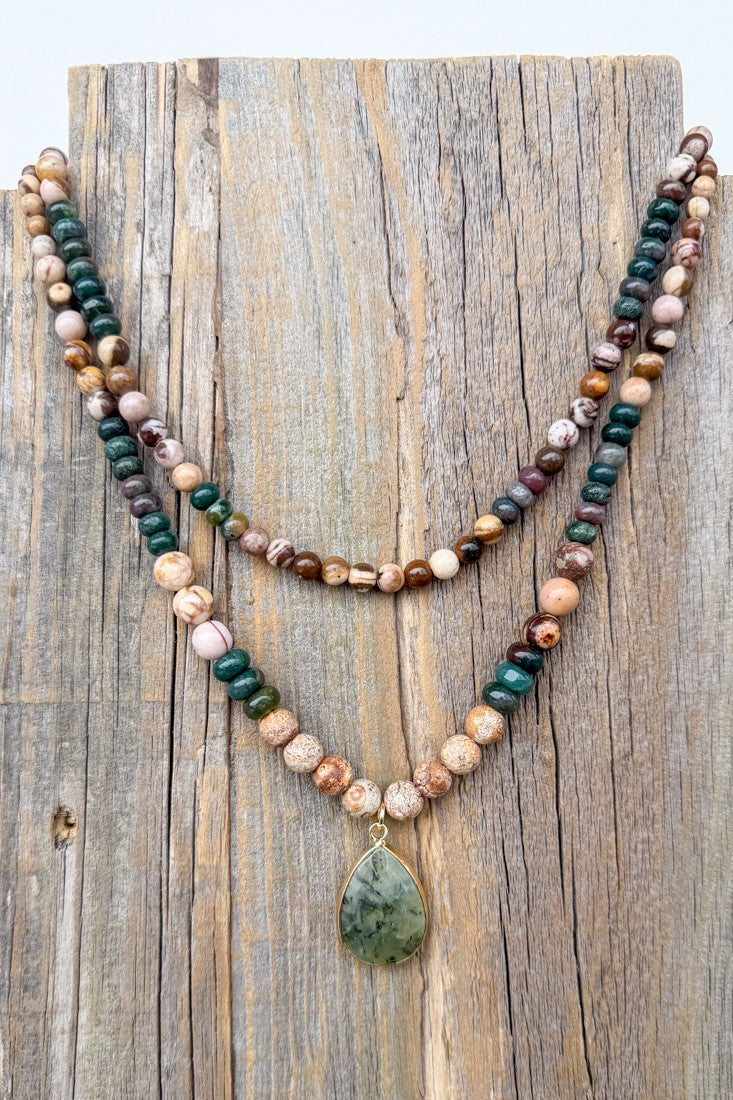 Becca Necklace -Green Jasper