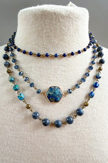 Janet Blue Short Necklace