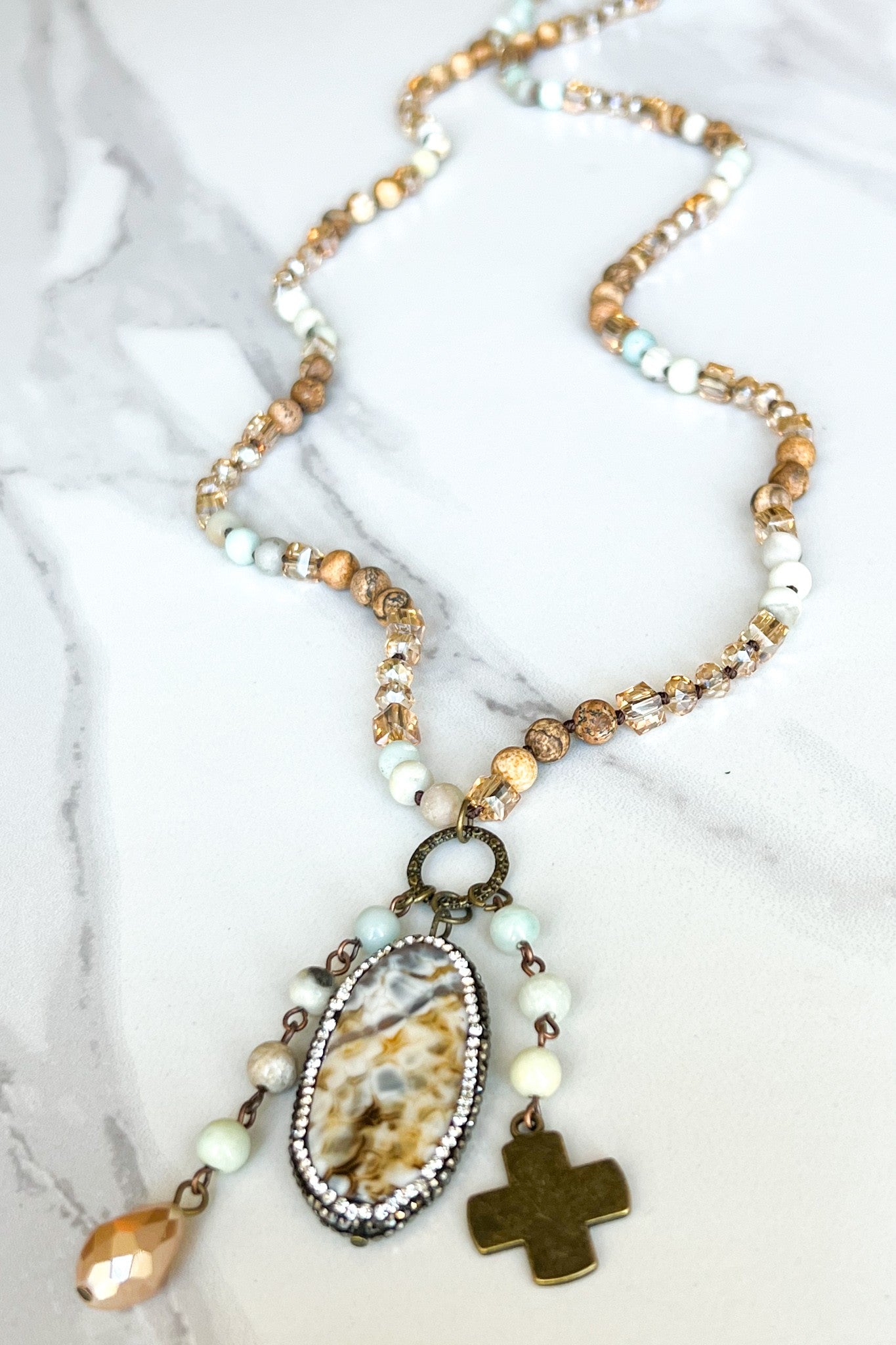 Emma Necklace - Amazonite/Jasper