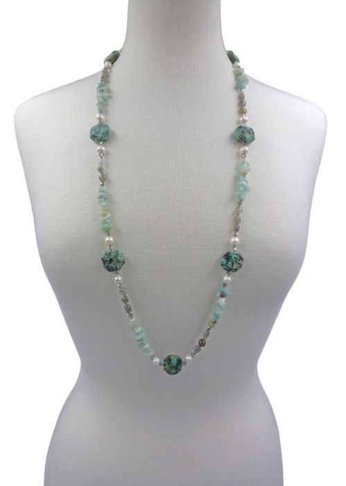 African Turquoise Green Tone Necklace