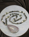 Black Rutilated Quartz and Labradorite Pendant Necklace