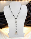 Faceted Hematite Lariat Necklace
