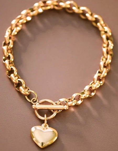 Heart Charm Bracelet - small link